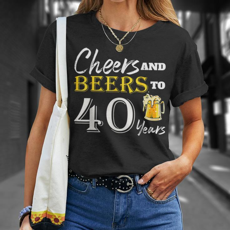 Cheers And Beers To 40 Years Birthday Party Dinking T-Shirt Gifts for Her