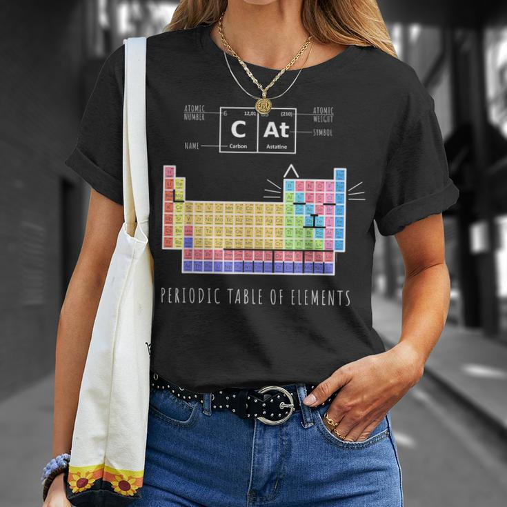Chemistry Cat Periodic Table Of Elements T-Shirt Gifts for Her