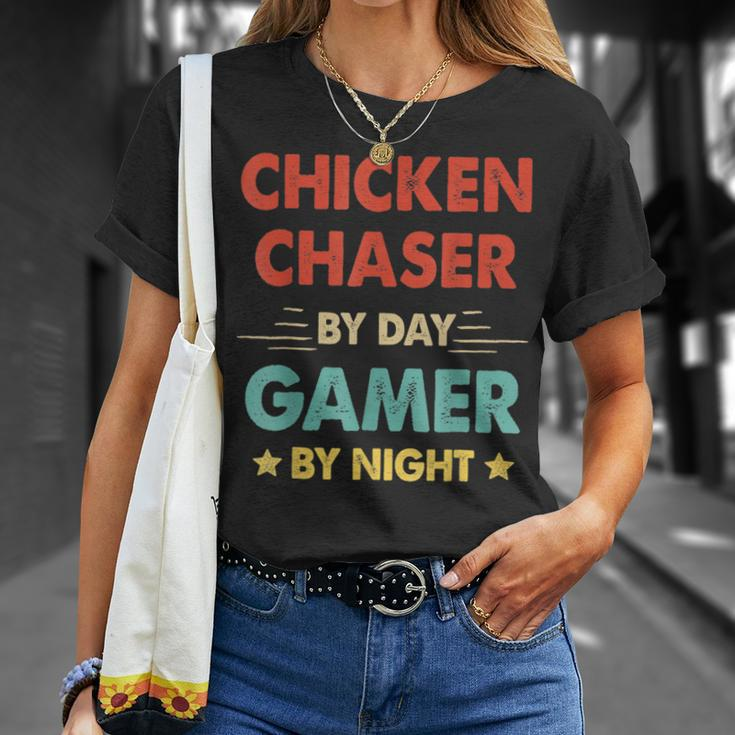 Chicken Chaser By Day Gamer By Night T-Shirt Gifts for Her