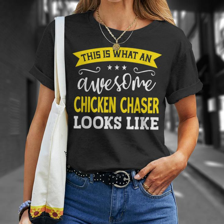 Chicken Chaser Job Title Employee Worker Chicken Chaser T-Shirt Gifts for Her