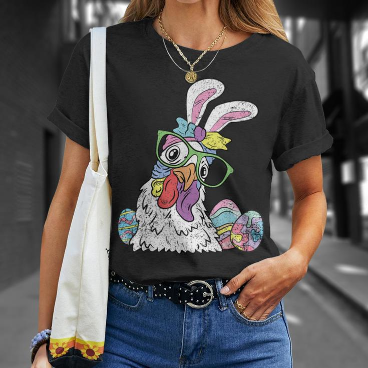 Chicken Egg Hunting Easter Bunny Ears Farm Animal Spring T-Shirt Gifts for Her