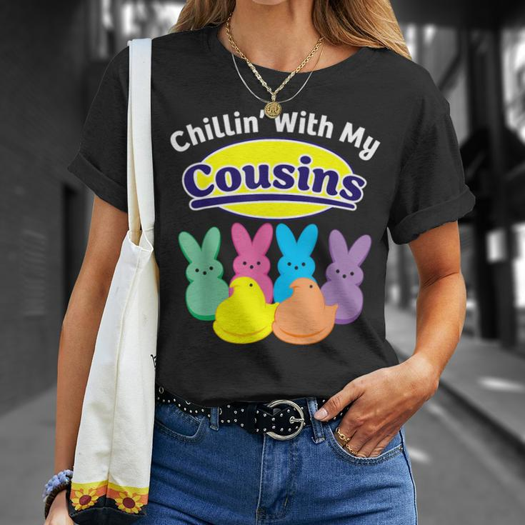 Chillin With My Cousins Colorful Bunnies Easter Girls Boys T-Shirt Gifts for Her