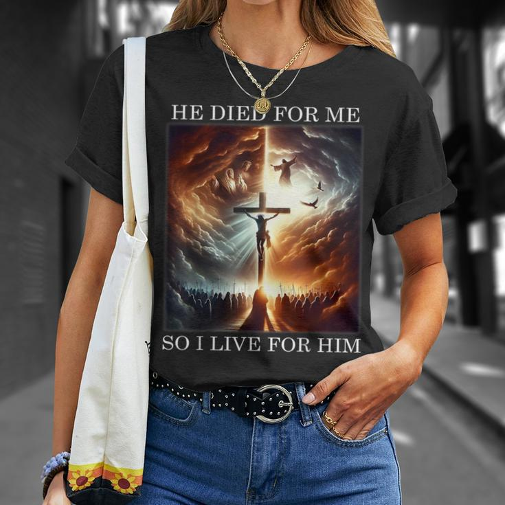 Christian Bible Verse Jesus Died For Me Good Friday T-Shirt Gifts for Her