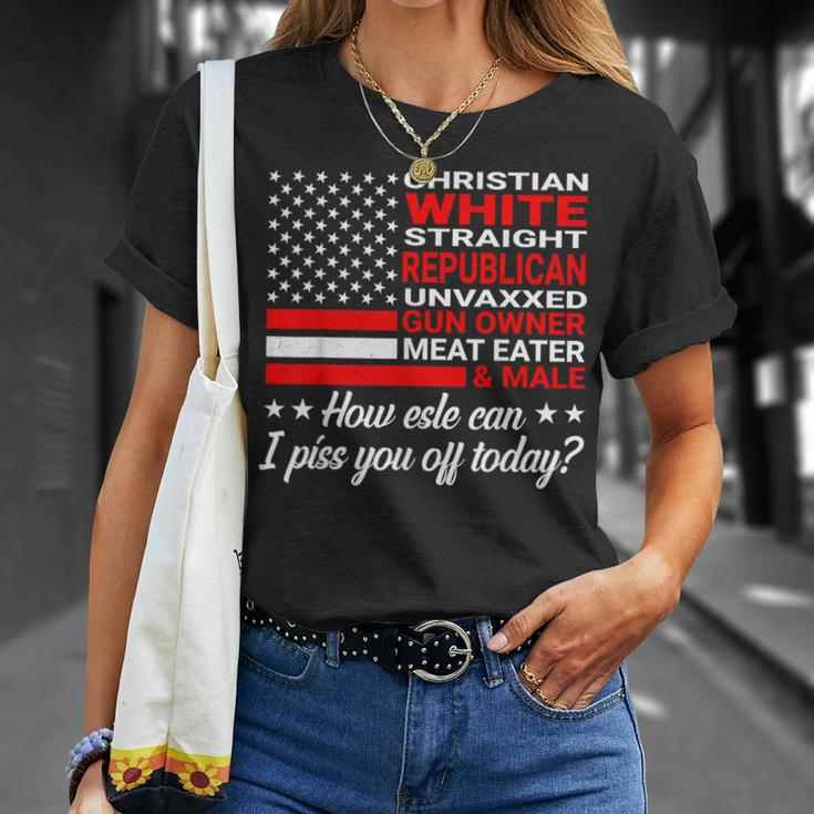 Christian White Straight Republican Unvaxxed Gun Owner T-Shirt Gifts for Her