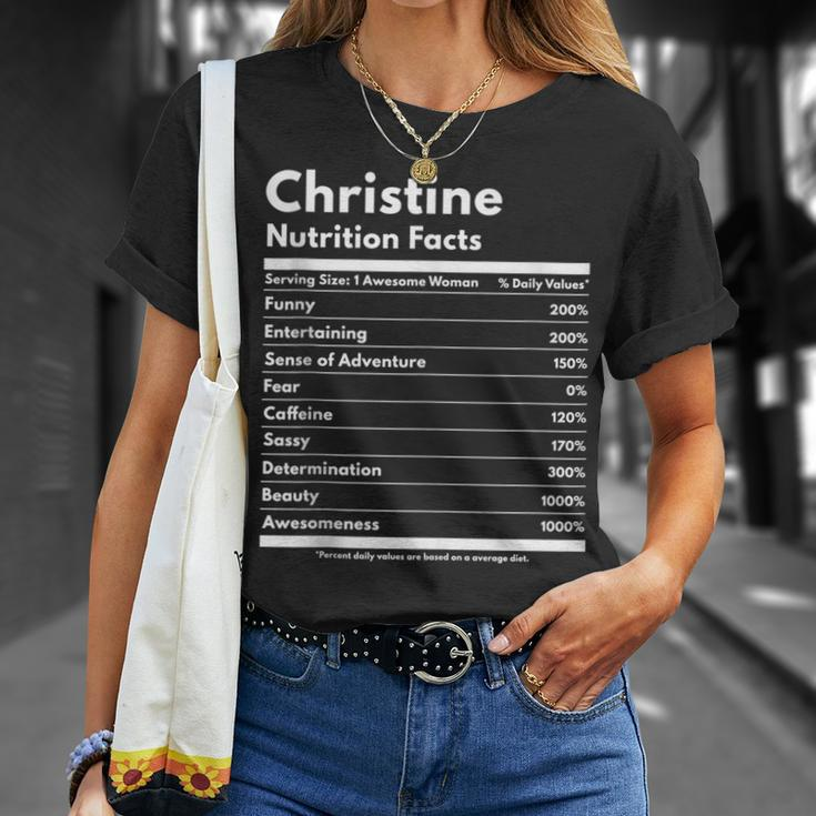 Christine Nutrition Facts Personalized Name Christine T-Shirt Gifts for Her