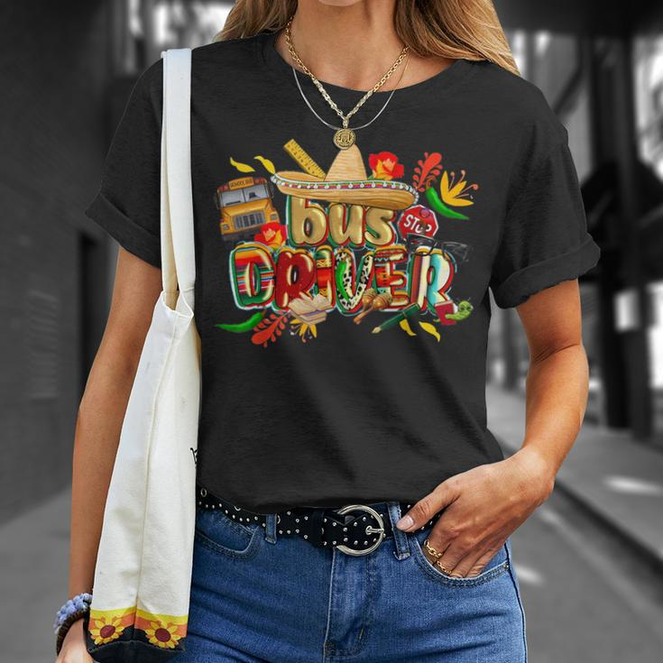Cinco De Mayo Mexican Fiesta Sombrero Bus Driver Lover T-Shirt Gifts for Her