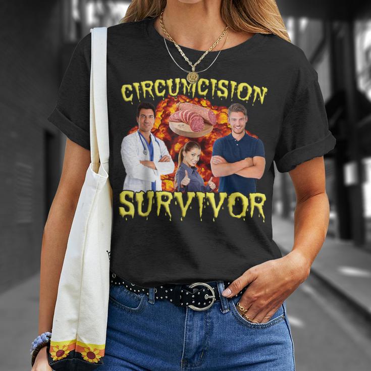 Circumcision Survivor Offensive Inappropriate Meme T-Shirt Gifts for Her