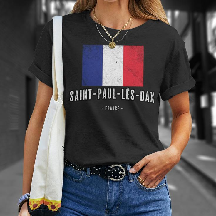 City Of Saint-Paul-Lès-Dax France French Flag Drapeau T-Shirt Gifts for Her