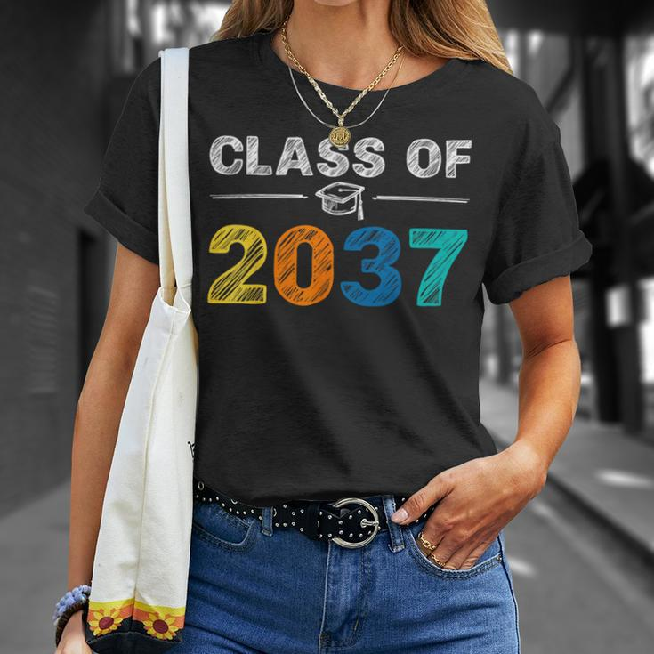 Class Of 2037 Grow With Me First Day Of School Graduation T-Shirt Gifts for Her