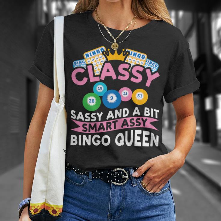 Classy Sassy And A Bit Smart Assy Bingo Queen Bingo Player T-Shirt Gifts for Her