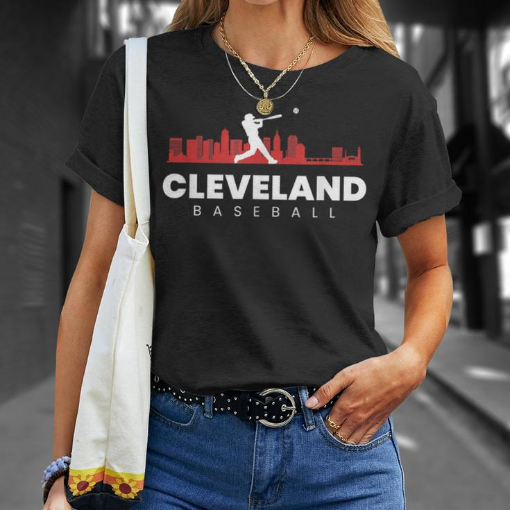 Cleveland Baseball Vintage Minimalist Retro Baseball Lover T-Shirt Gifts for Her