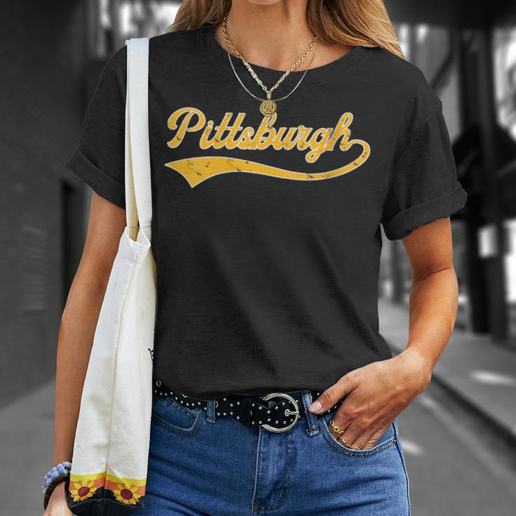 College University Pittsburgh Pennsylvania Baseball Fan T-Shirt Gifts for Her