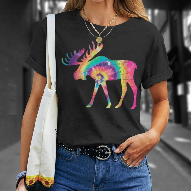 Colorful Moose Alaska Specie Wild Animal Hunting T-Shirt Gifts for Her