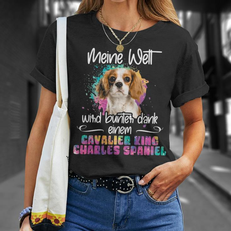 Colourful Cavalier King Charles Spaniel Dog Mummy T-Shirt Gifts for Her
