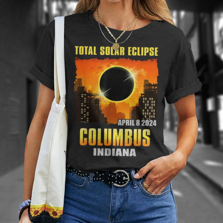 Columbus Indiana 2024 Total Solar Eclipse T-Shirt Gifts for Her