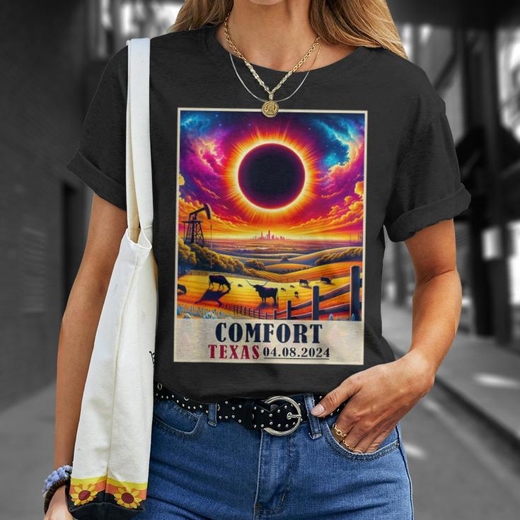 Comfort Texas Total Solar Eclipse 2024 Totatily Vintage T-Shirt Gifts for Her