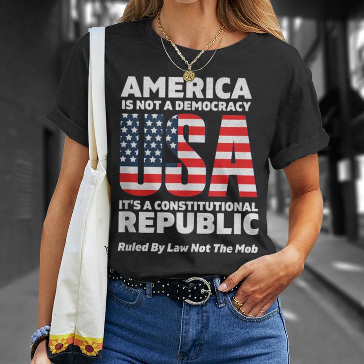 Constitutional Republic Ruled By Law Not The Mob Usa Flag T-Shirt Gifts for Her