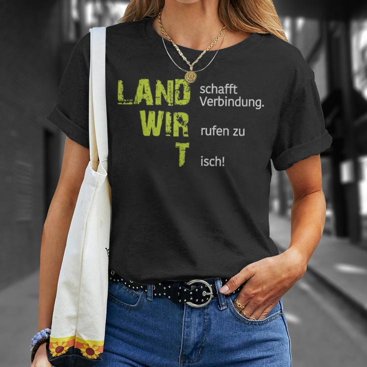 Cool Land Creates Connection Wir Rufen Zu Tisch Farmers T-Shirt Geschenke für Sie