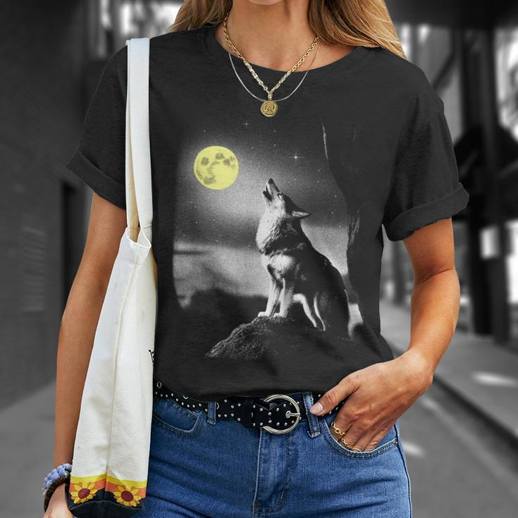 With Cool Wolf Der Unter Einer Starnenky Den Moon Black T-Shirt Geschenke für Sie