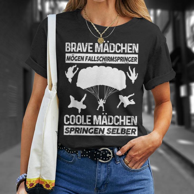 Coole Mädchen Springen Itself Parachute Jumping T-Shirt Geschenke für Sie