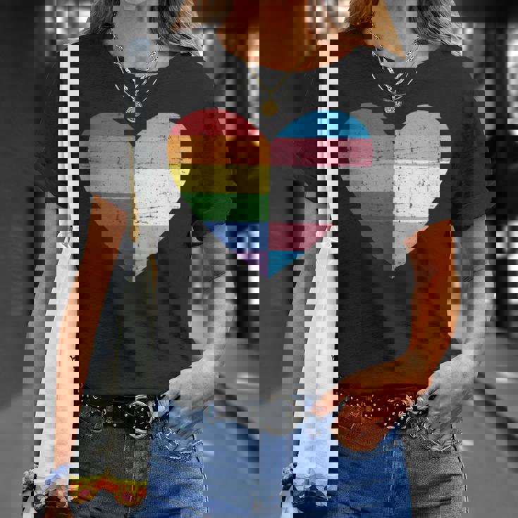 Corazón Con Arco Iris Y Bandera Transgénero Sin Mangas Camiseta unisex Regalos para ella