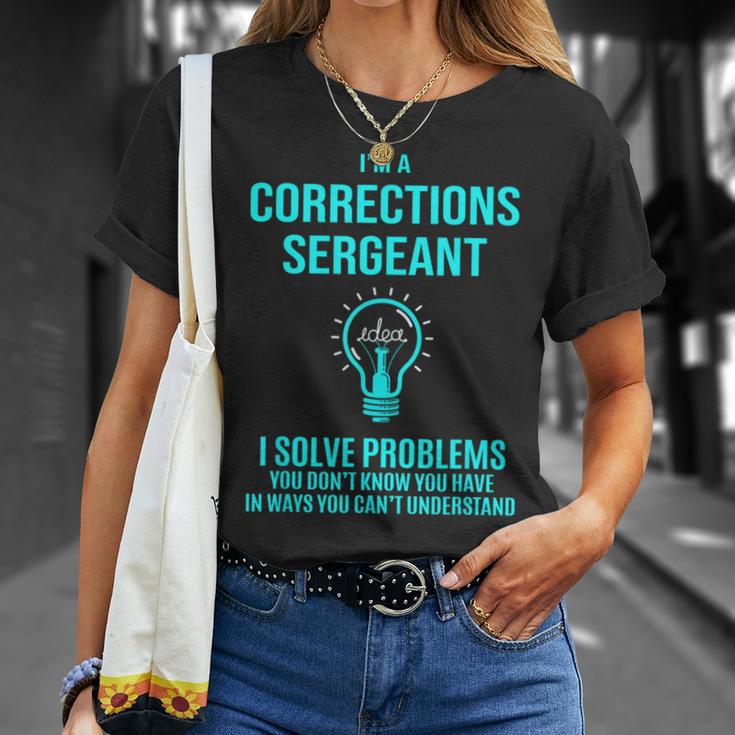 Corrections Sergeant I Solve Problems T-Shirt Gifts for Her