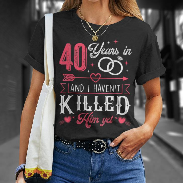Couples Married 40 Years 40Th Wedding Anniversary T-Shirt Gifts for Her
