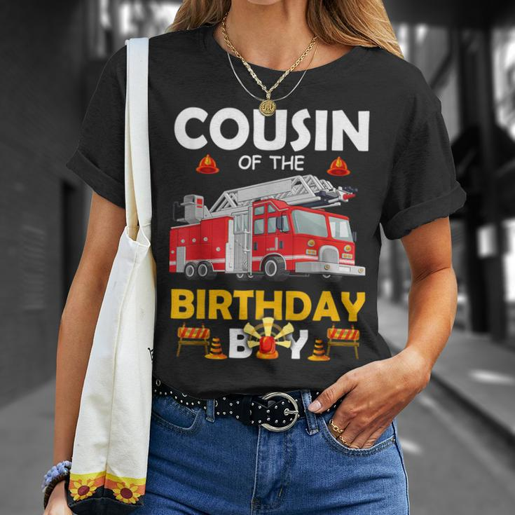 Cousin Of The Birthday Boy Fire Truck Firefighter Party T-Shirt Gifts for Her