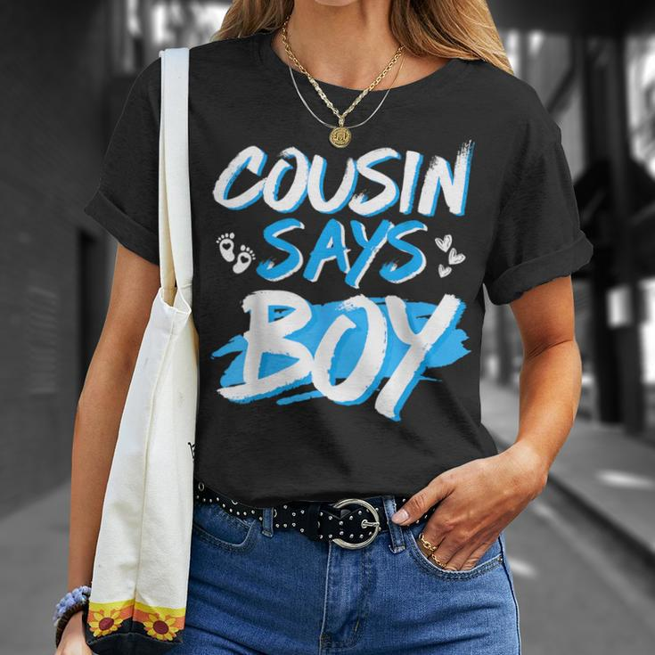 Cousin Says Boy Gender Reveal Baby Shower Party Matching T-Shirt Gifts for Her