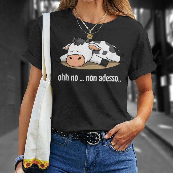 Cow Sleeping Lazy Farm Animal Farmer Farming Italian Italy T-Shirt Gifts for Her