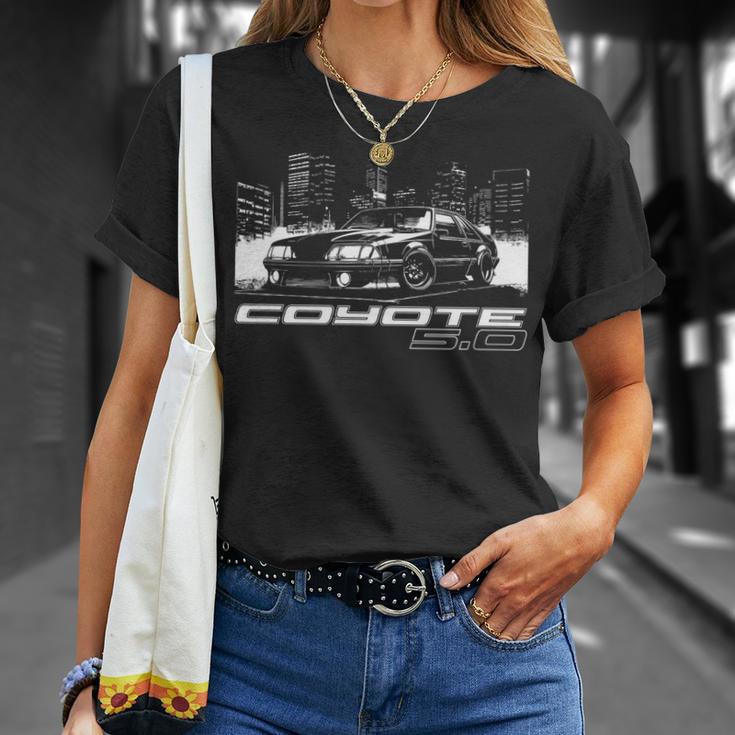 Coyote 50 Swapped Foxbody Stang Fox Body Car Enthusiast T-Shirt Gifts for Her