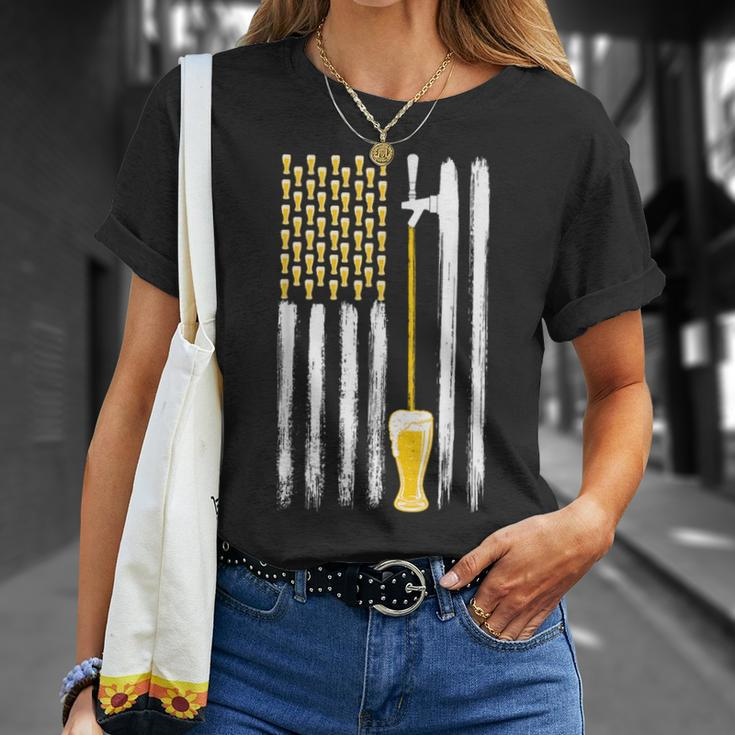 Craft Beer American Flag Usa 4Th July Alcohol Brew Brewery T-Shirt Gifts for Her