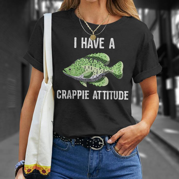 Crappie AttitudeCrappies Fishing Quote T-Shirt Gifts for Her