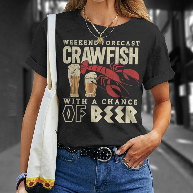 Crawfish Boil Weekend Forecast Cajun Beer Festival T-Shirt Gifts for Her