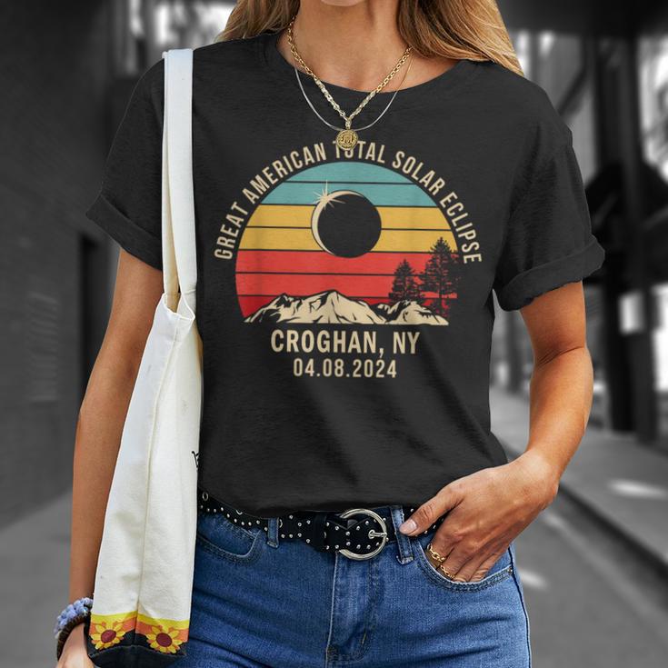 Croghan Ny New York Total Solar Eclipse 2024 T-Shirt Gifts for Her