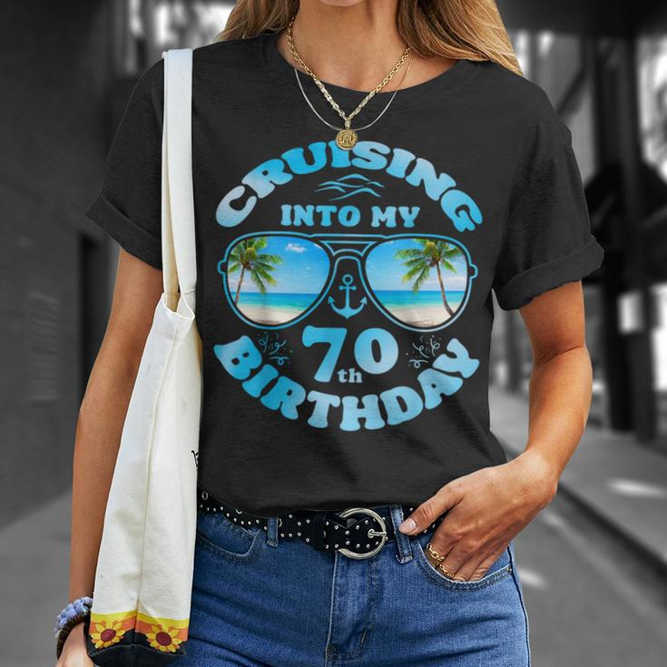 Cruising Into My 70Th Birthday-70Th Birthday Cruise 2024 T-Shirt Gifts for Her
