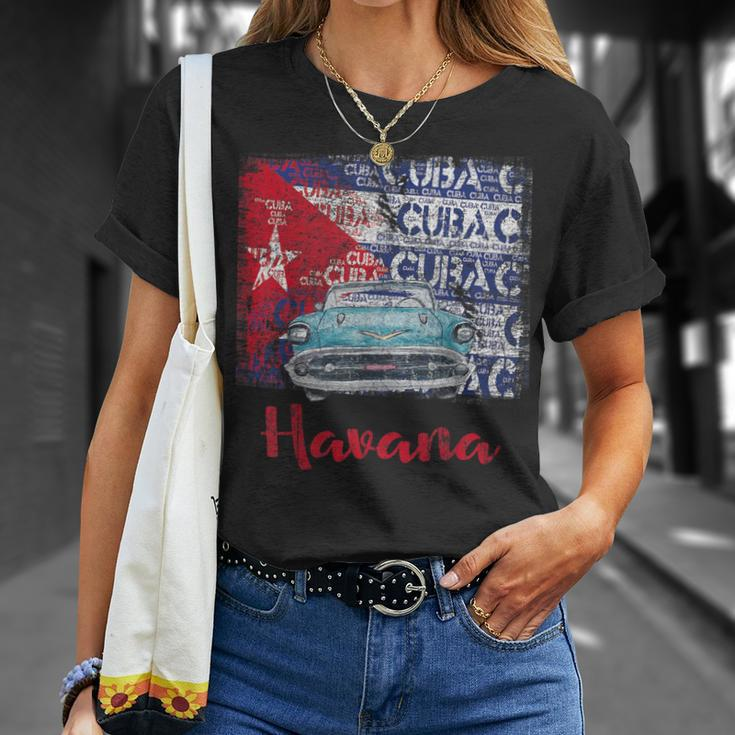 Cuba Havana Cuba Flag Black T-Shirt Geschenke für Sie