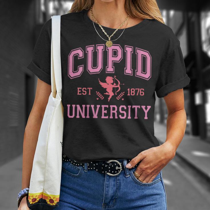 Cupid University Valentine's Day Pink Varsity Girls T-Shirt Gifts for Her