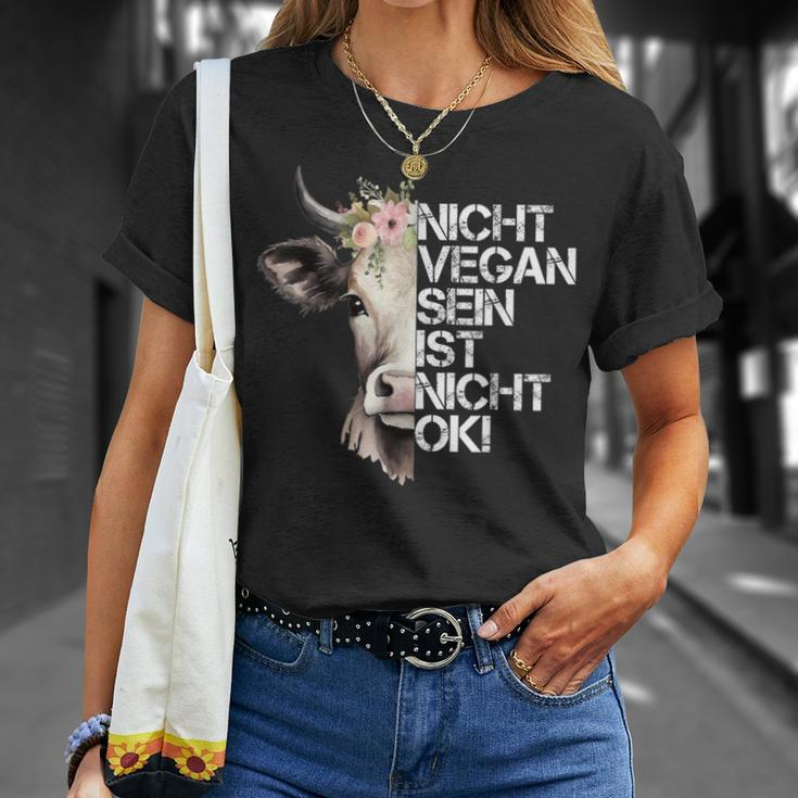 Cute Cow Nicht Vegan Sein Ist Nicht Ok Vegan T-Shirt Geschenke für Sie