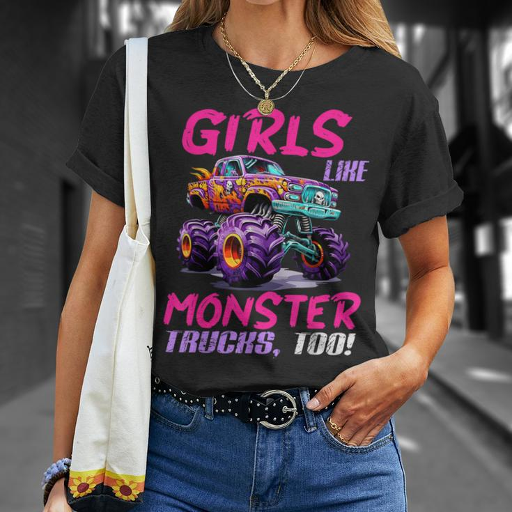 Cute Monster Truck Girls Like Monster Trucks Too Girl T-Shirt Gifts for Her