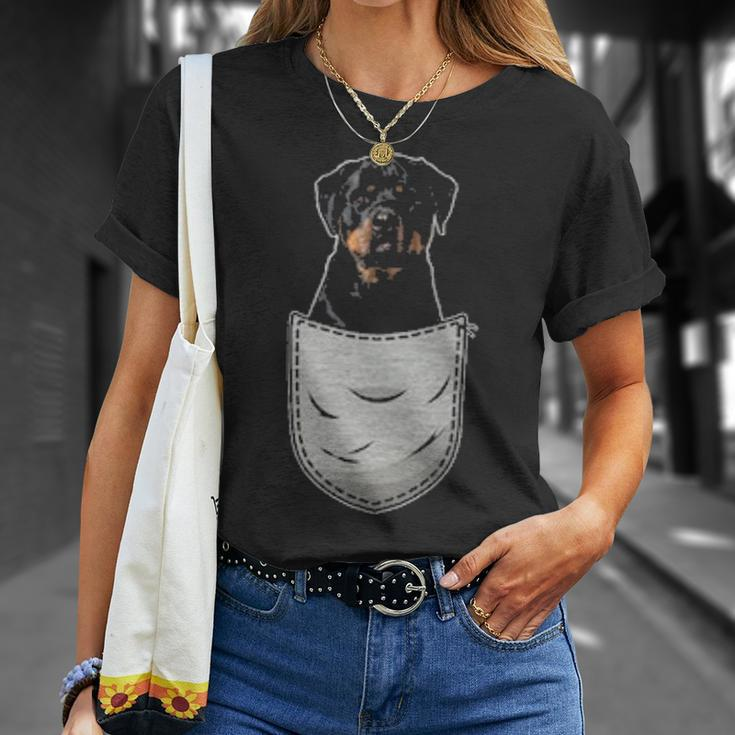 Cute Rottweiler Rott Rottie For Dog Lovers Pocket Owner T-Shirt Gifts for Her