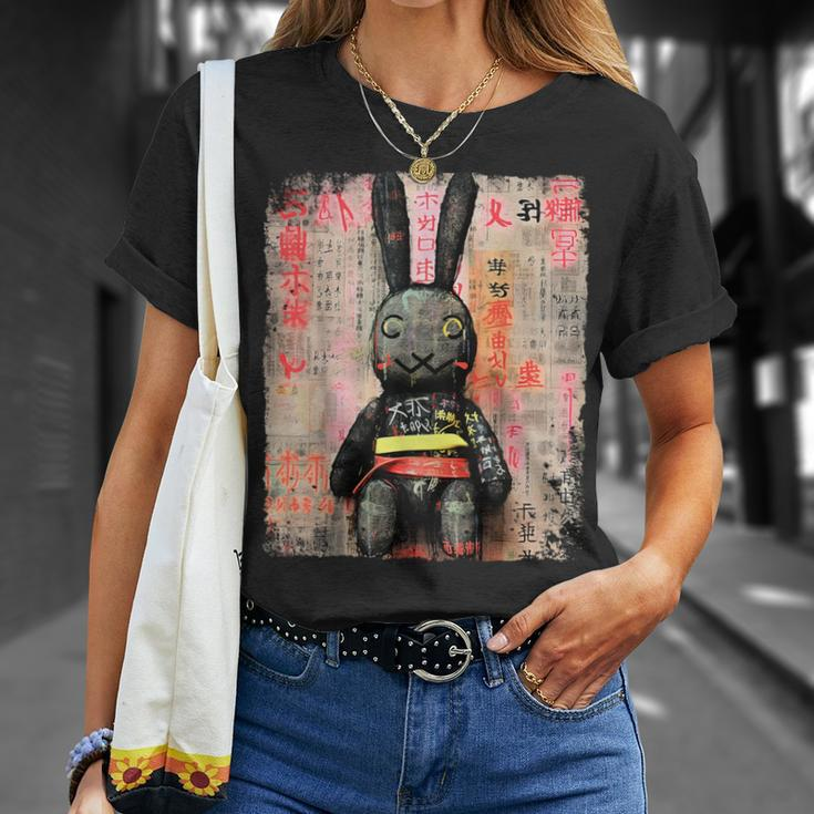 Cyberpunk Rabbit Japanese Futuristic Rabbit Samurei T-Shirt Geschenke für Sie