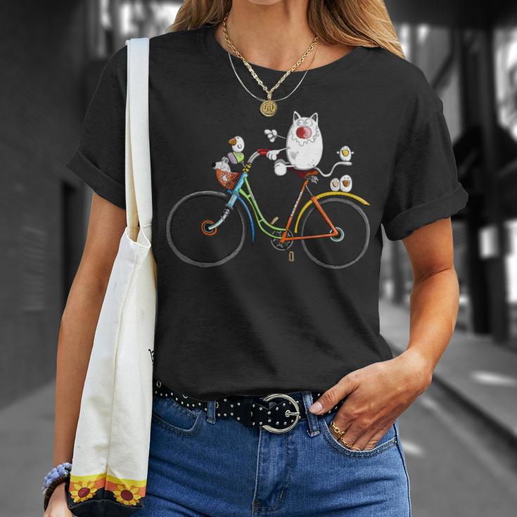 Cycling Cat I Cat Print Cat Fun T-Shirt Geschenke für Sie