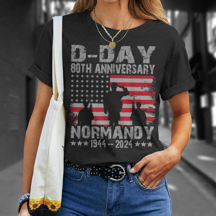 D-Day 2024 80Th Anniversary Normandy 1944 Us Flag T-Shirt Gifts for Her