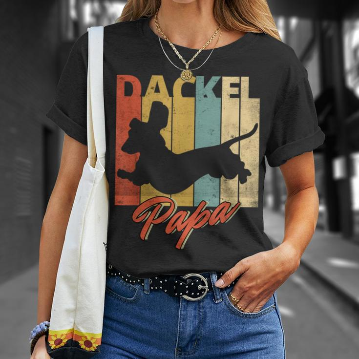 Dachshund Daschel Papa Dachshund Dog Retro Vintage T-Shirt Geschenke für Sie