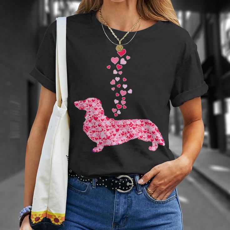 Dachshund Hearts Cute Dog Lover Valentines Day T-Shirt Gifts for Her