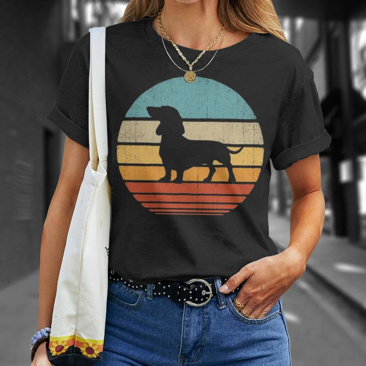 Dachshund Retro Vintage 60S 70S Sunset Wiener Dog Lovers T-Shirt Gifts for Her