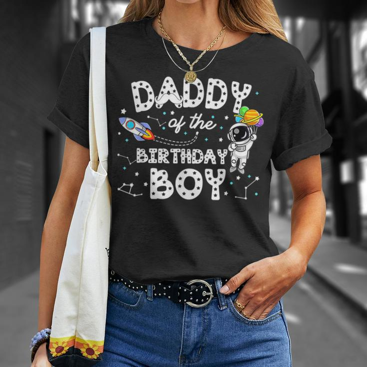 Dad Of The Birthday Astronaut Boy Space Theme Birthday T-Shirt Gifts for Her