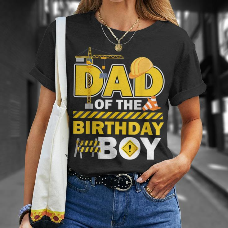 Dad Of The Birthday Boy Construction Worker Family Party Gif T-Shirt Gifts for Her