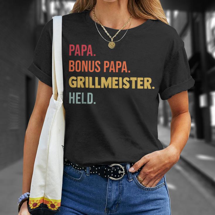 Dad Bonus Papa Grillmeister Bonus Papa Griller S T-Shirt Geschenke für Sie